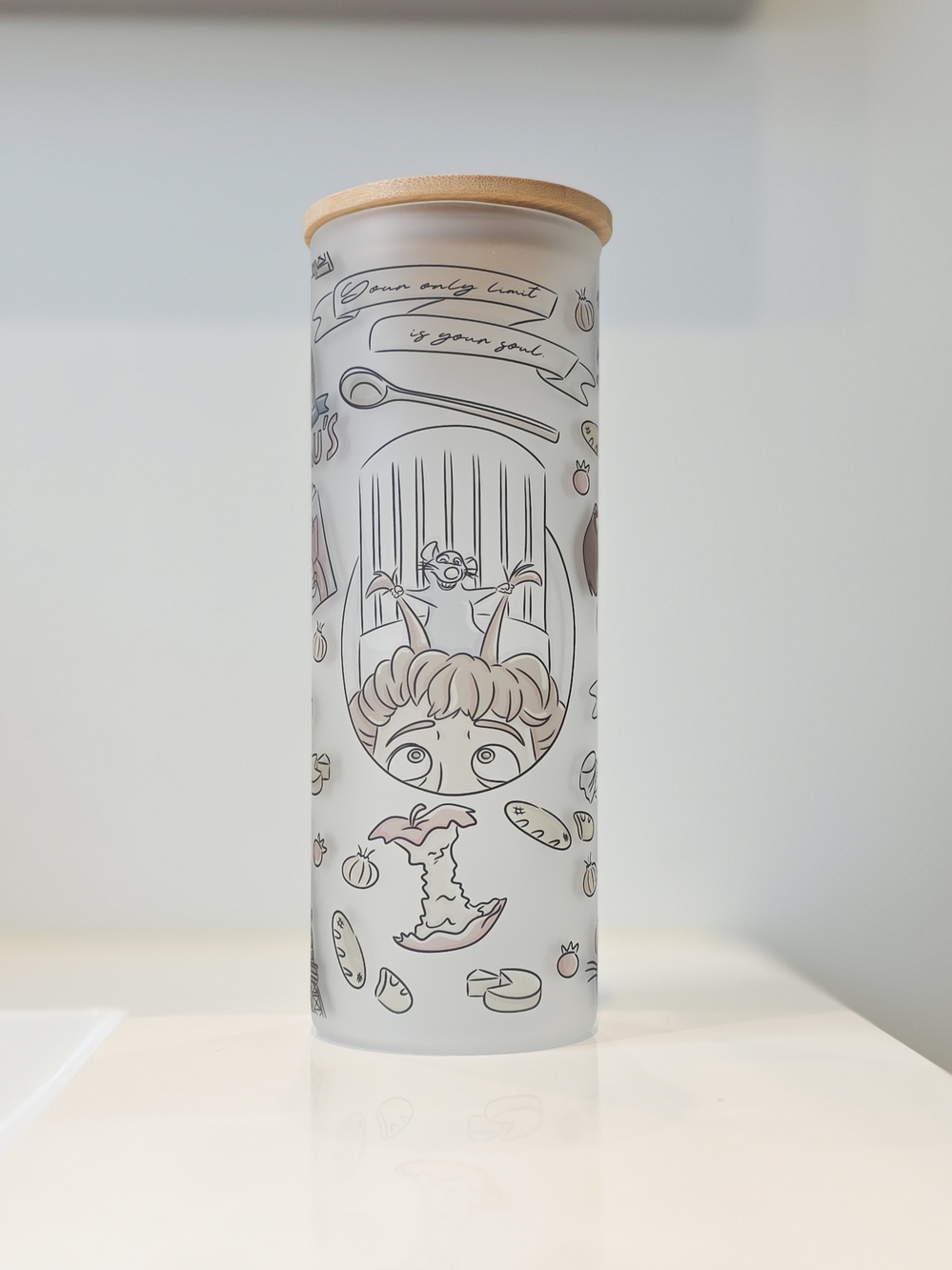 25oz Frosted Glass Tumbler - DISNEY REMY Themed